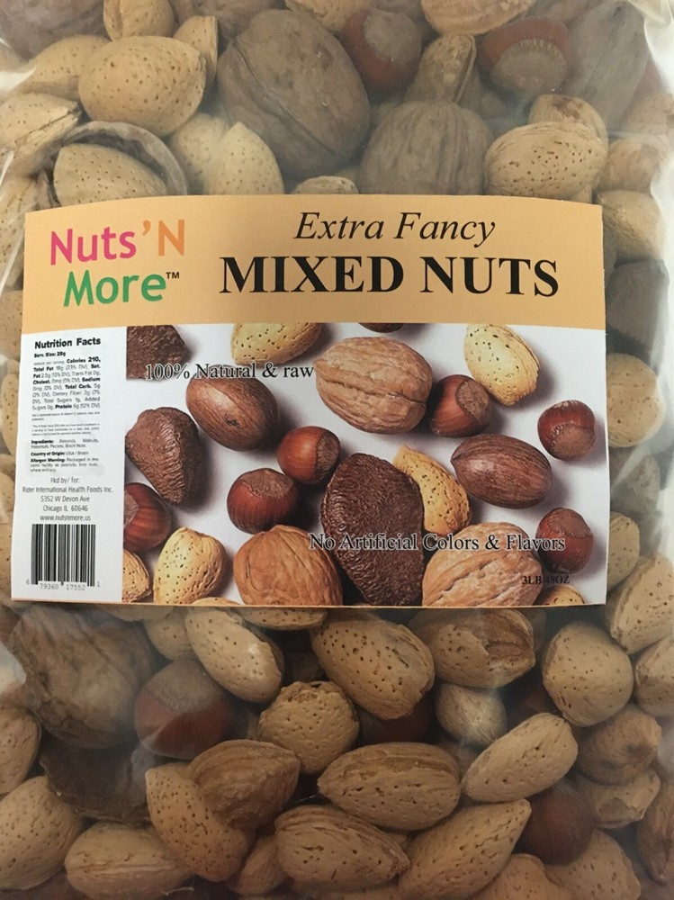 In Shell Mixed Nuts - 3 lb- extra fancy  with brazil - NUTS N MORE