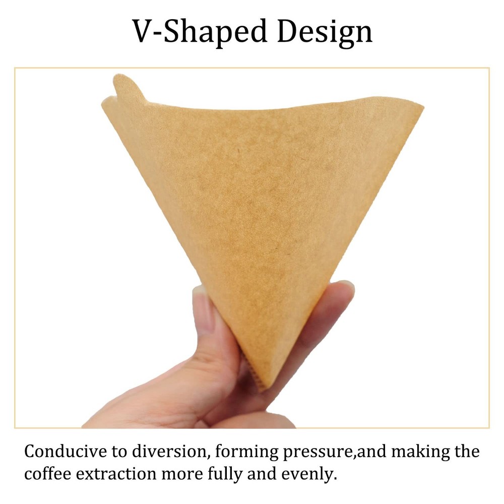 Cone Coffee Filters Size 01, 100 Count Unbleached 1-2 Cups V01, Natural