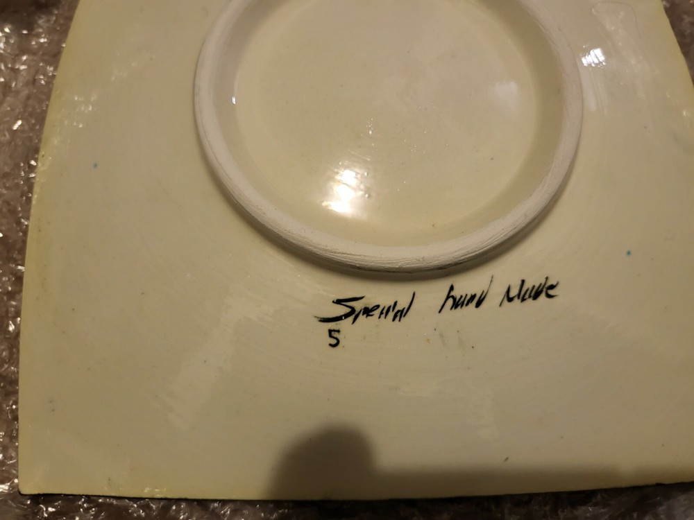 Turkish Pottery Plate handmade tulips signed