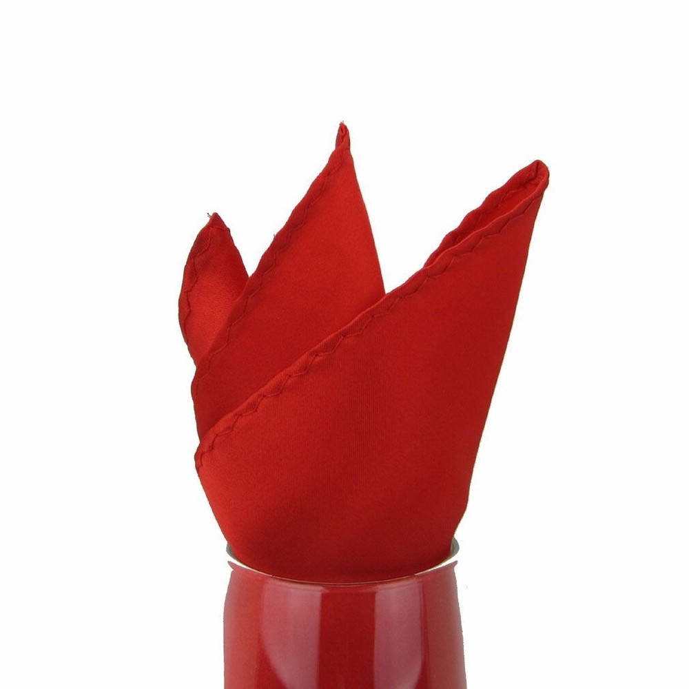 100% Silk Solid Satin Pocket Square for Business, Weddings & Formals