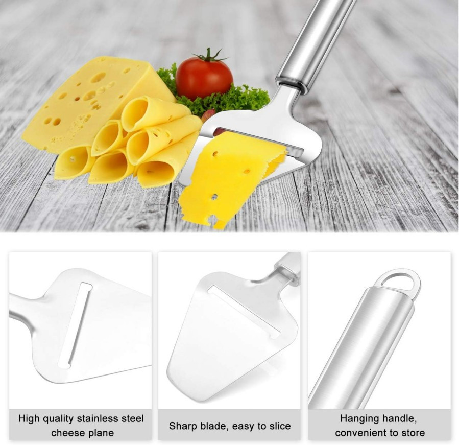 2 PACK Stainless Steel Cheese Slicer - Adjustable Thickness Grey for Kitchen#*/