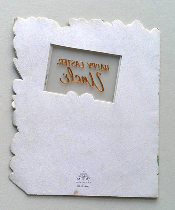 Embossed lilies vintage Easter Greeting card *ZZ7