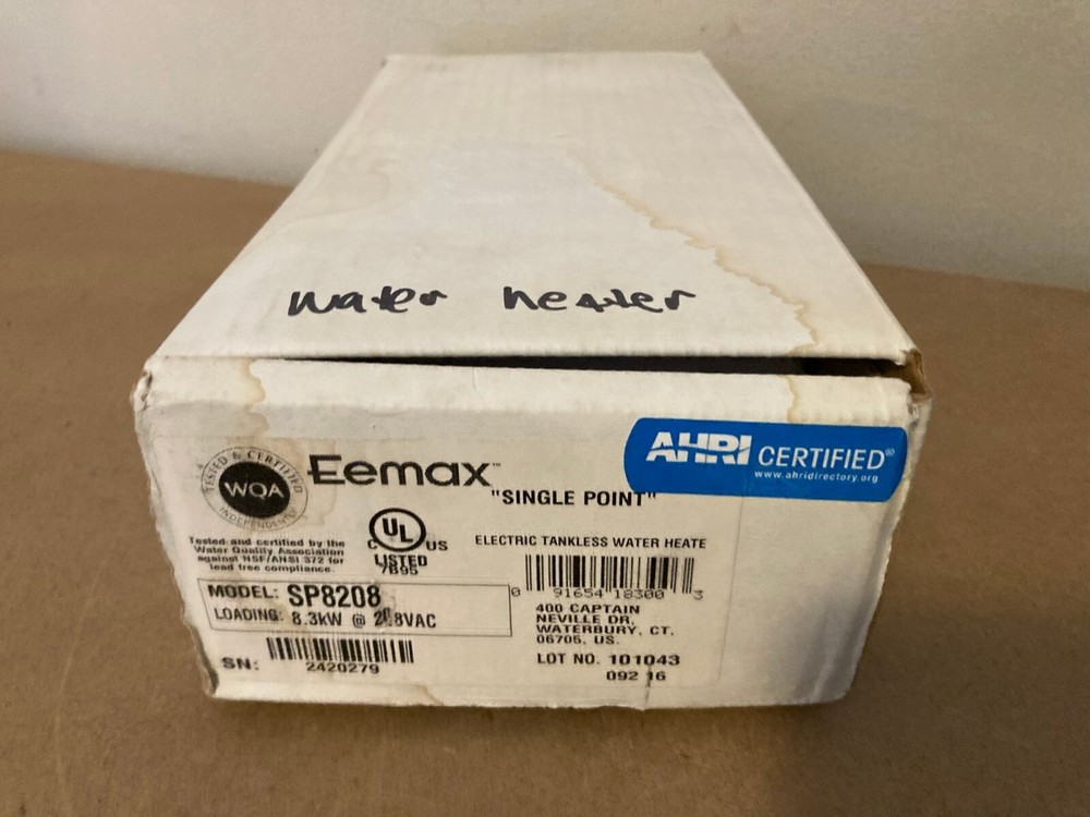 SP8208 Eemax ELECTRIC TANKLESS WATER HEATER