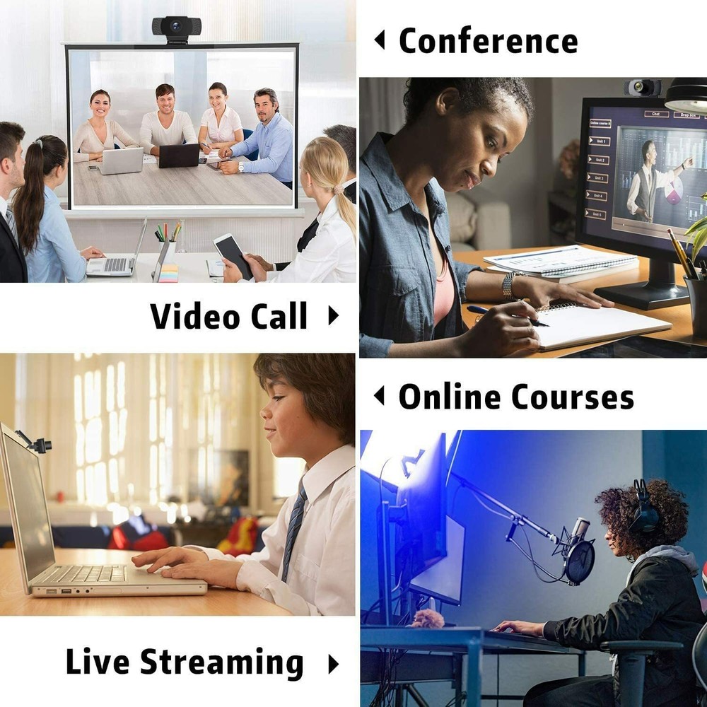 2020 Webcam 1080p HD Computer Camera, USB 2.0 Desktop Laptop Computer Web Camera
