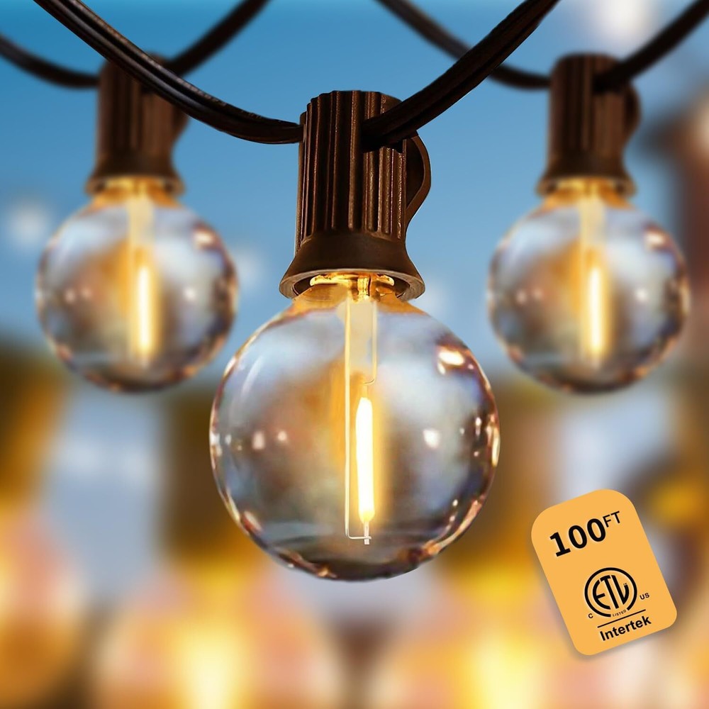 Solar String Lights - 100Ft LED Outdoor String Lights - Shatterproof, Waterproof