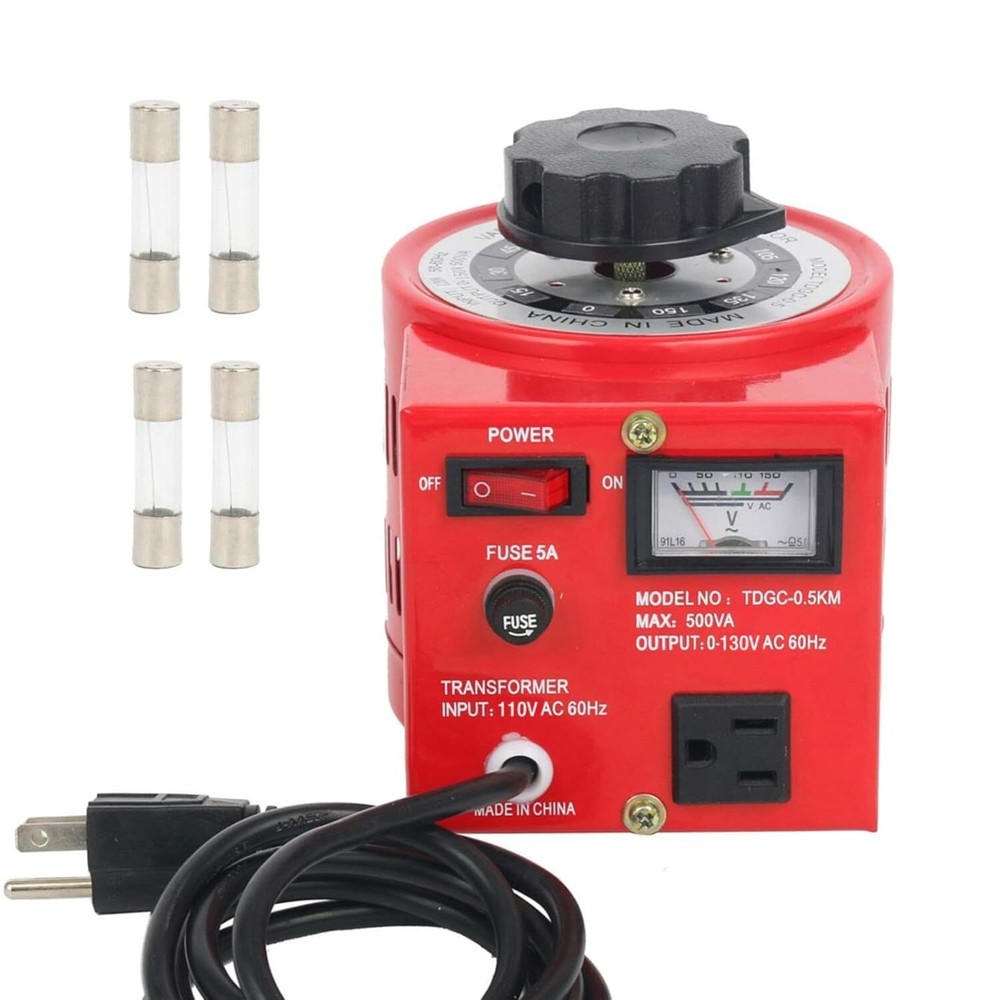 YaeCCC 5Amp Variac Transformer Variable AC Auto Voltage Regulator 500VA 0-130V