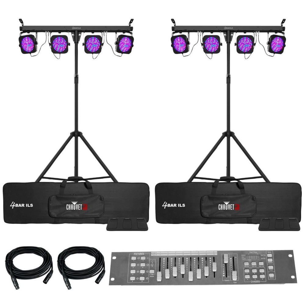 Chauvet DJ 4BAR ILS Complete Wash Lighting Pair & Obey 10 Controller