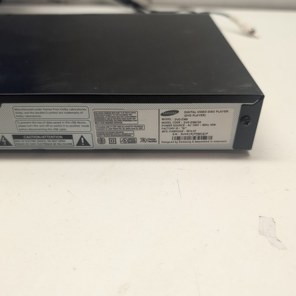 Samsung DVD-E360 DVD Player No Remote Tested Working