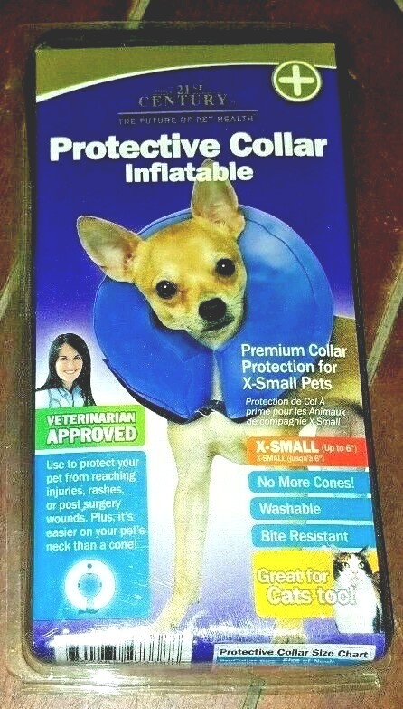 Protective Collar: Inflatable X-Small (Up to 6") Washable! Bite Resistant!