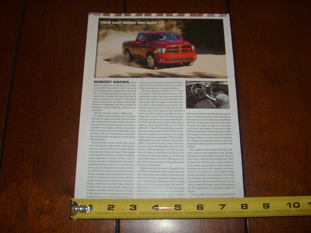 2009 DODGE RAM SPORT R/T - ORIGINAL ARTICLE