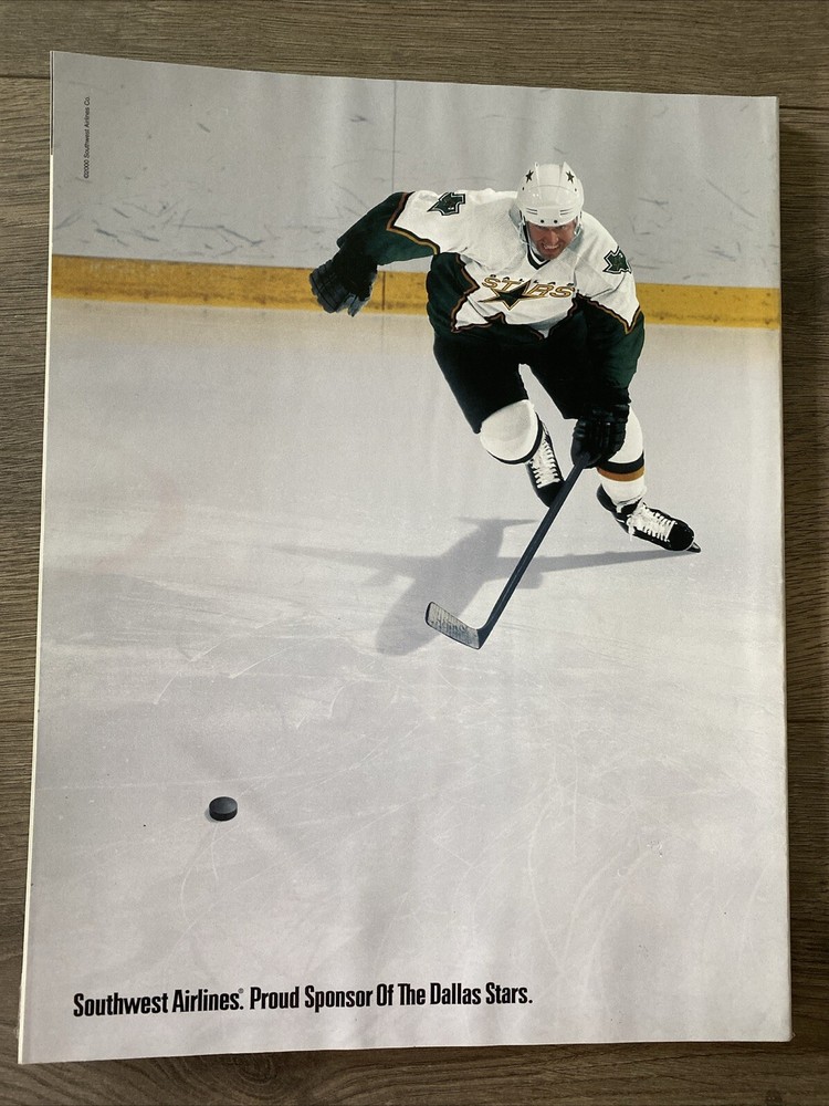 2000 NHL HOCKEY PROGRAM DALLAS STARS VS CALGARY FLAMES GAME PROGRAM RARE OLD