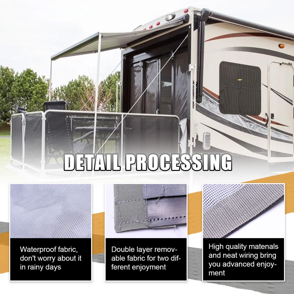 Two Layers Toy Hauler Screen Rear Opening For Ramp Doors Up to 90 Inch Tall NEW