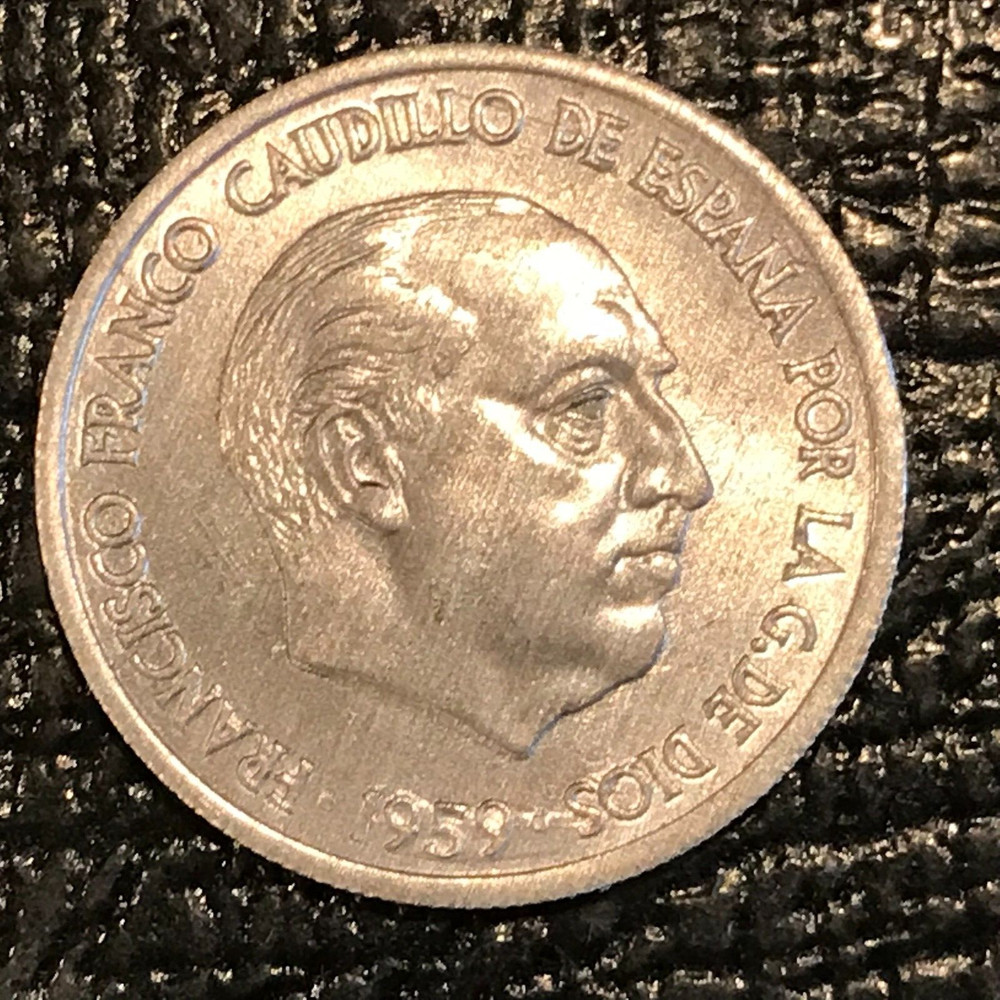 HIGH GRADE UNC 1959 SPAIN DIEZ CENTIMOS - 10 CENTIMOS COIN-DEC151