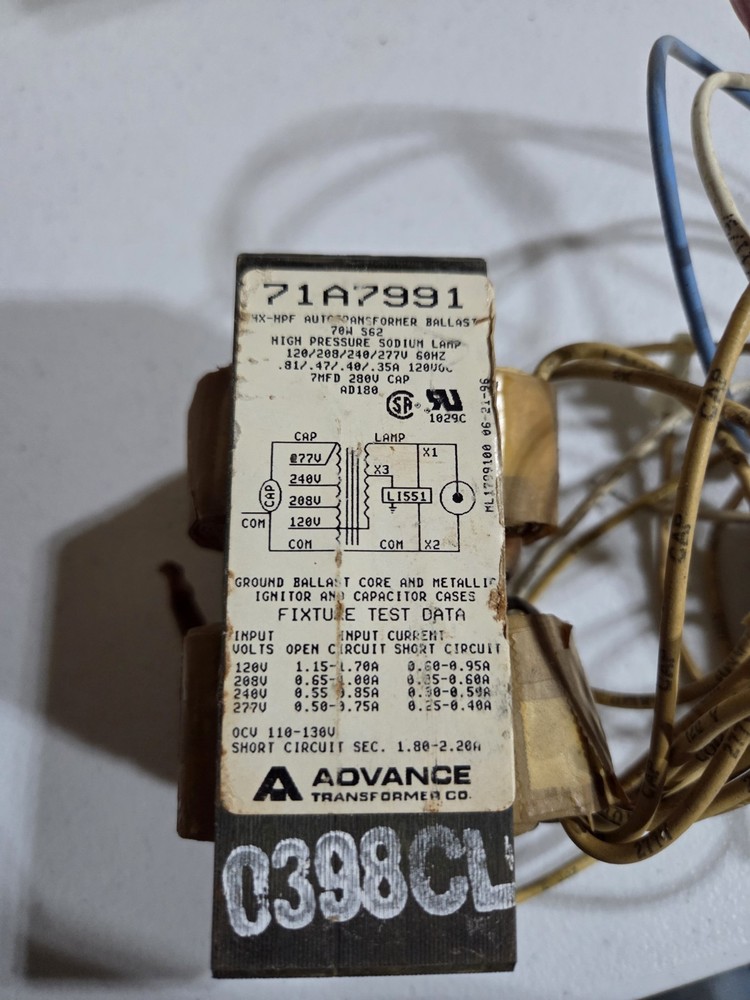 Advance Autotransformer Ballast 71A7991