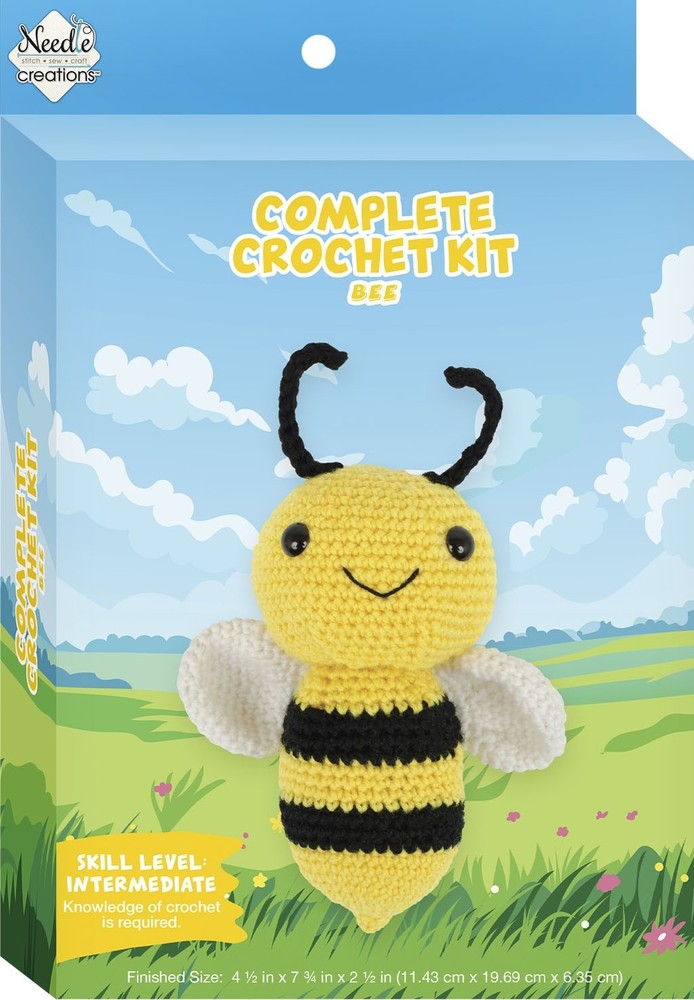 Fabric Editions Needle Creations Crochet Kit-Bee