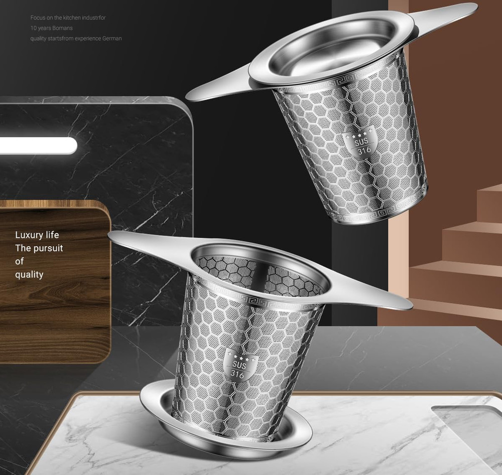 2 Pack Stainless Steel Tea Infuser, 316 Grade Strainers Fine Mesh, Hexagonal Me