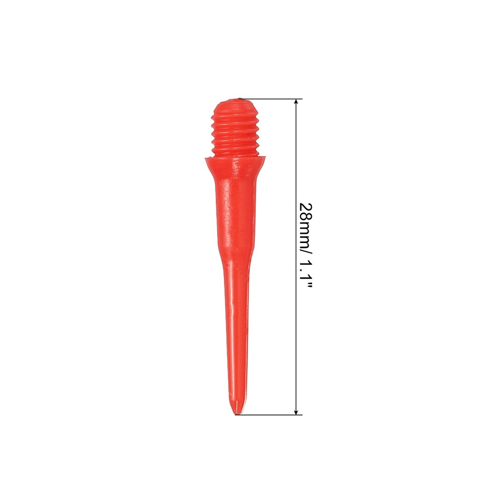 Plastic Dart Tips, 50 Pack 2BA Thread Soft Dart Tips Dart Accessories, Red