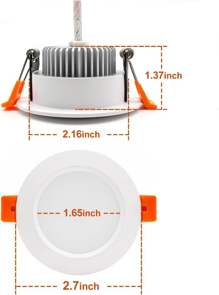 YGS-Tech 2" LED Recessed Dimmable Downlight 3W Warm White 16-Pack Equivalent 35W