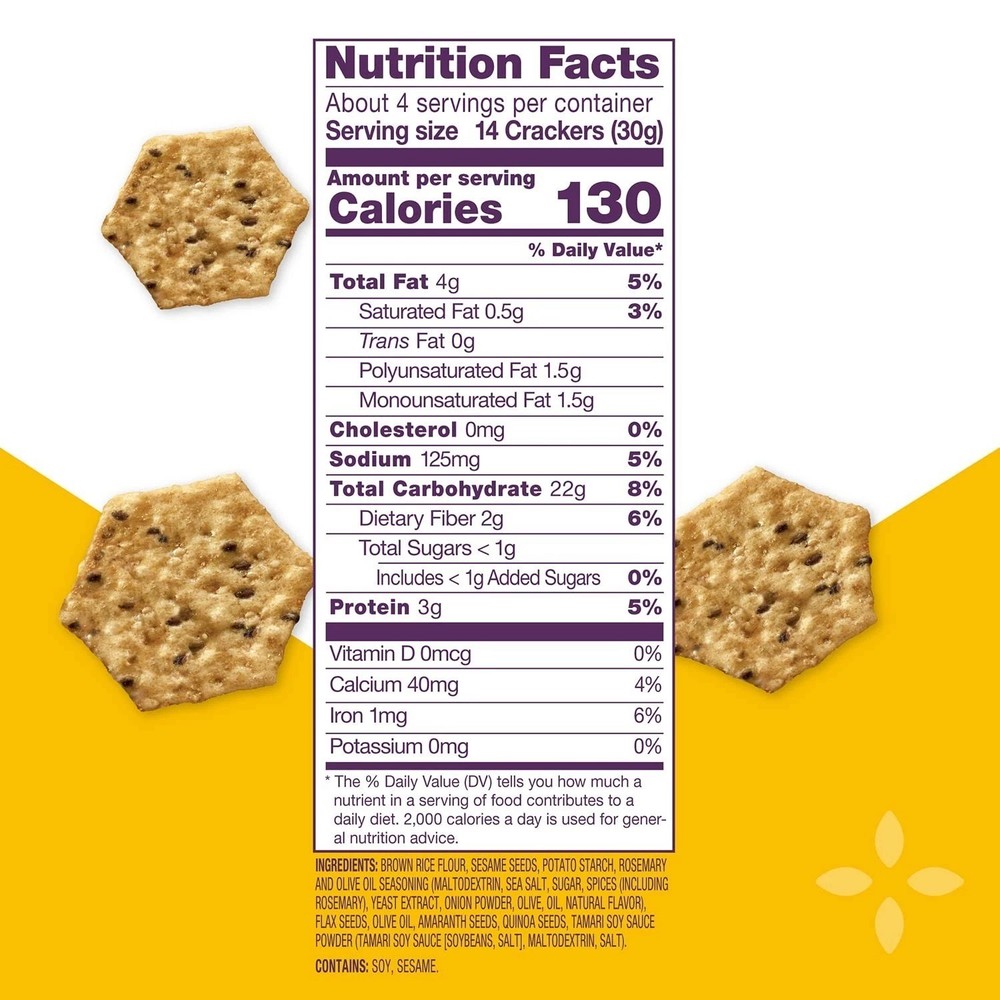 Crunchmaster Multi Seed Crackers Rosemary Olive Oil 4 Ounce Pack