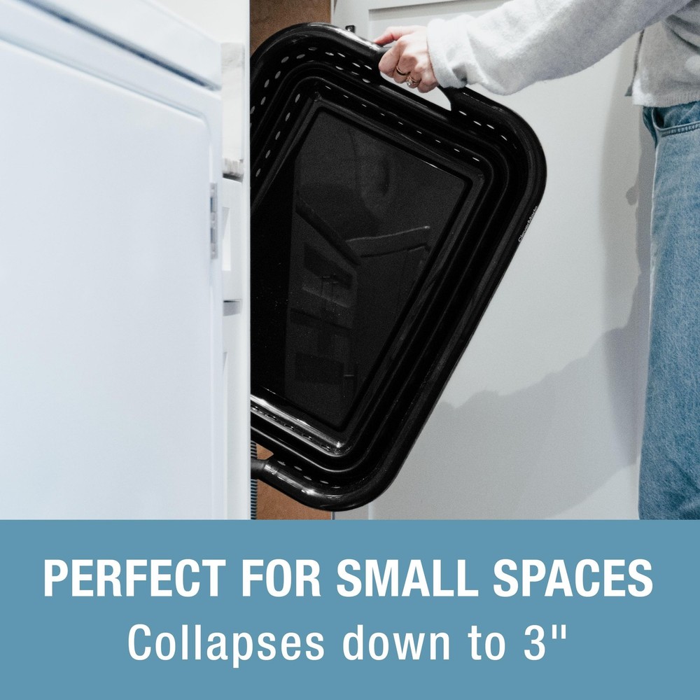 39L/9 Gallon Collapsible Laundry Basket Foldable Storage Container Black
