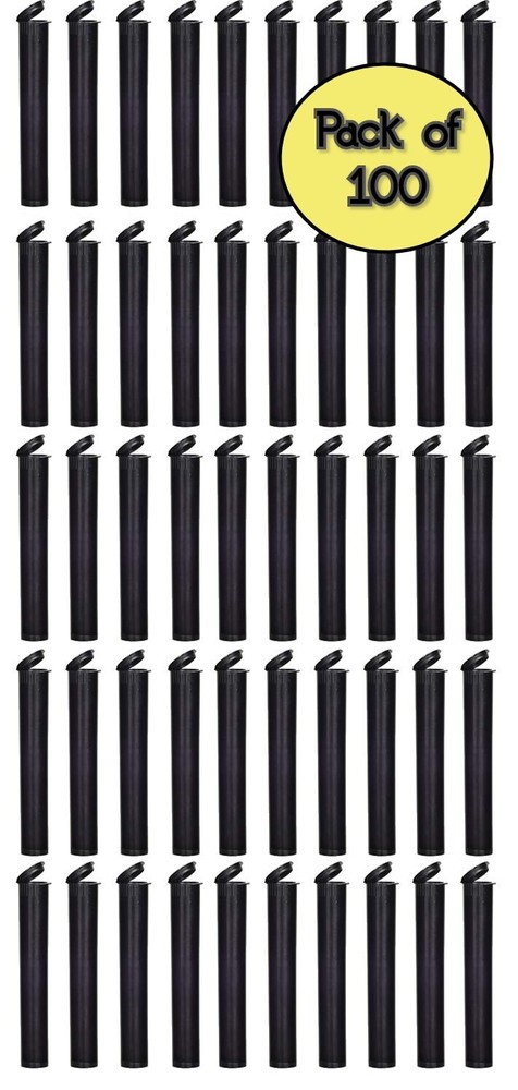 109MM Black Tubes | 100 Pack | Pop Top Tubes 4.75"