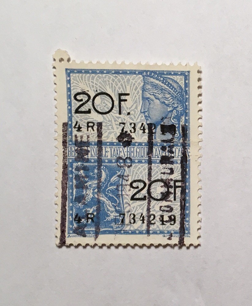 Municipal Revenue Stamp 20F Belgium