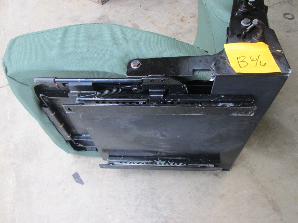 NOS Bucket Seat for Military Vehicle w/ Slider, Seat & Back Fold Up/Down Sc