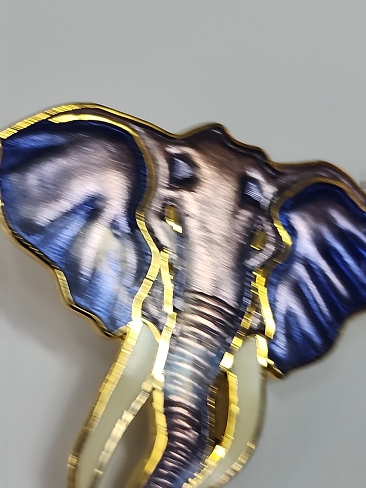 African Elephant Lapel Pin Large Size By William Spear