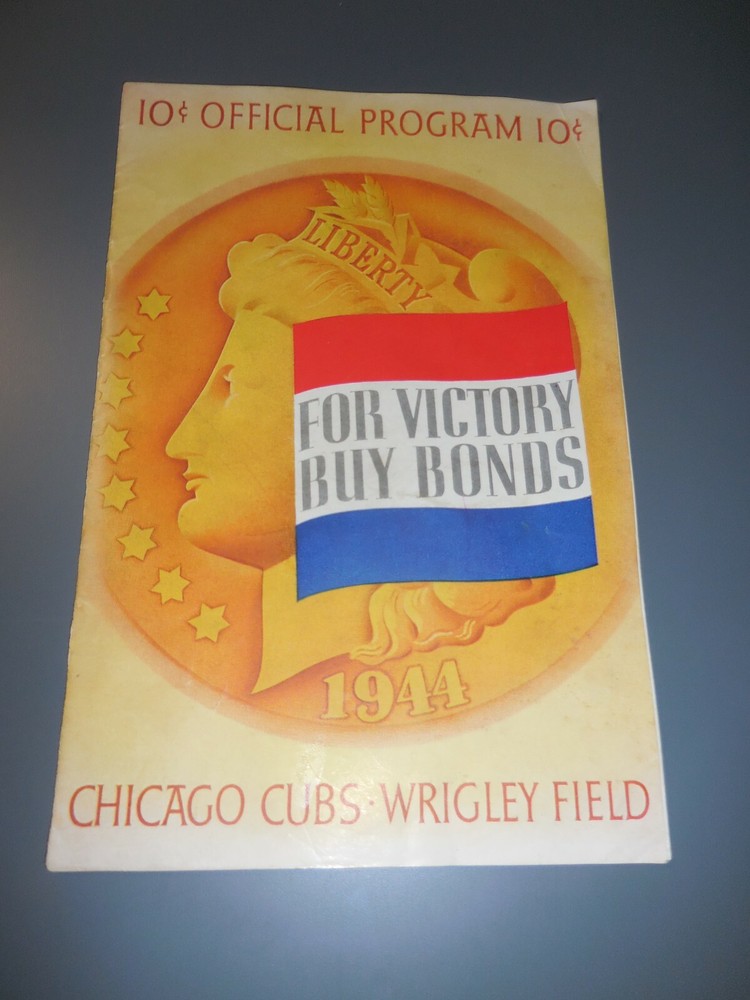 1944 Brooklyn Dodgers at Cubs Wrigley Field Program Unscored
