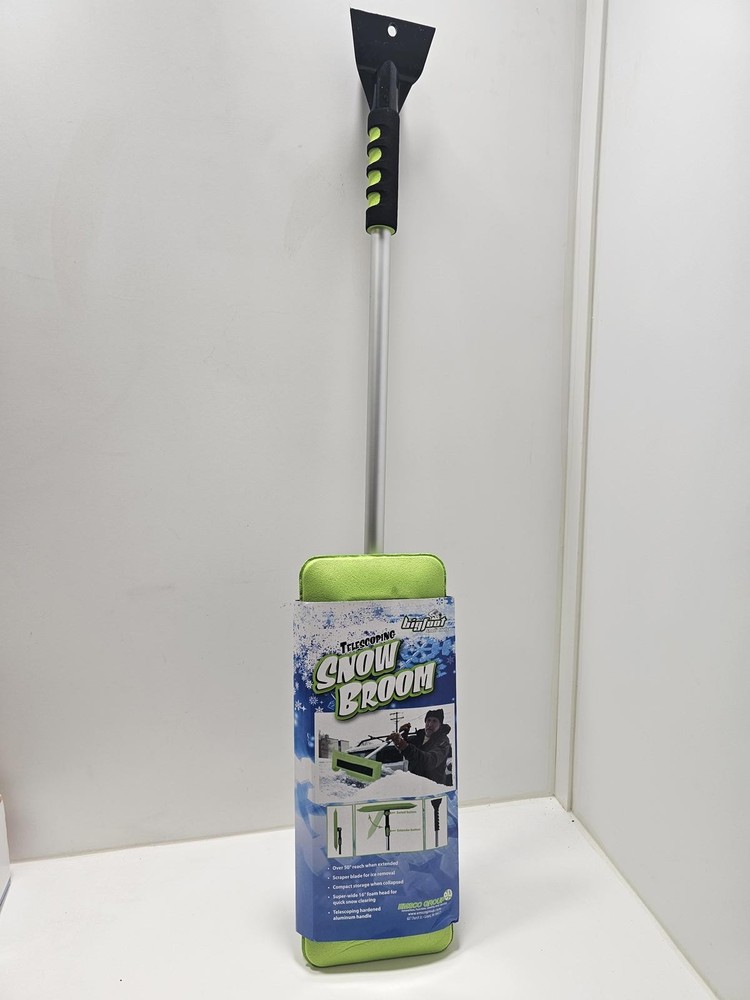 New BigFoot Telescoping Snow Broom - Extendable Snow Removal Tool Scraper Winter