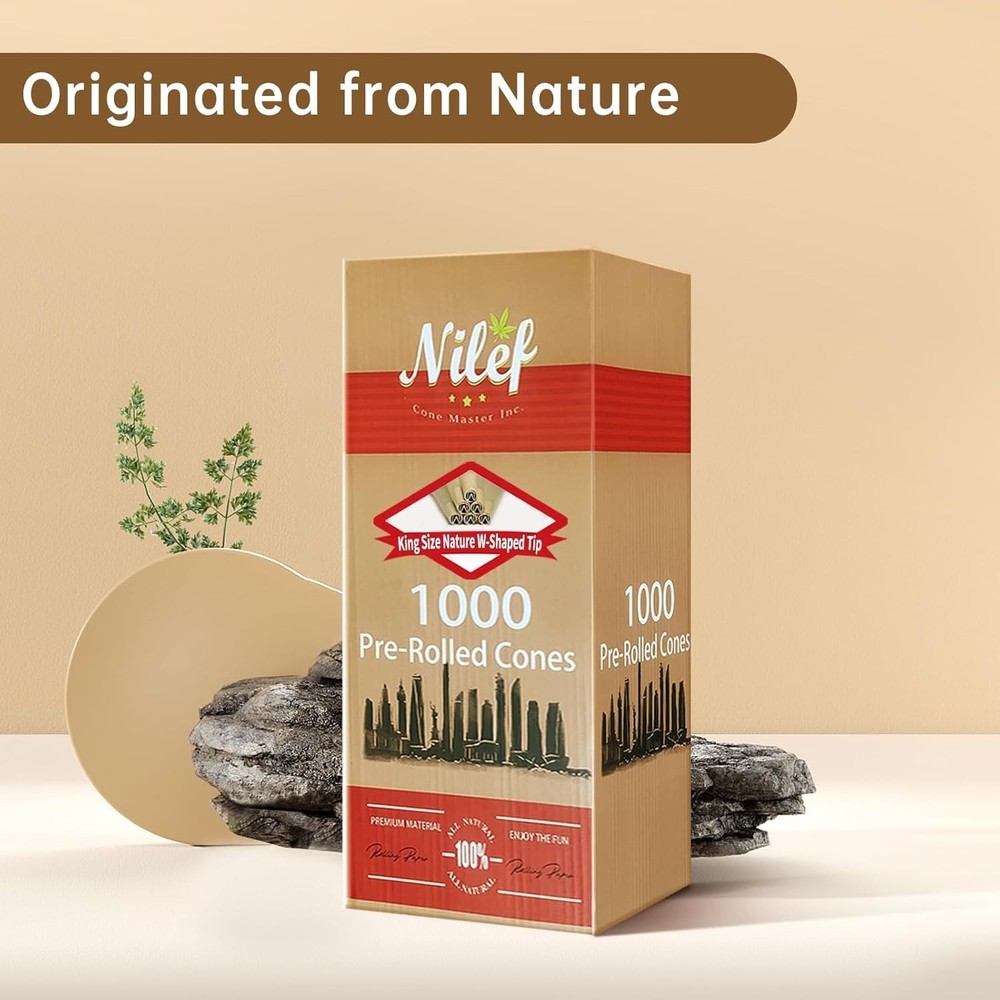 Pre Rolled Cones King Size 1000 Pack | Nature, 109 mm | Bulk Pre Rolled Cones