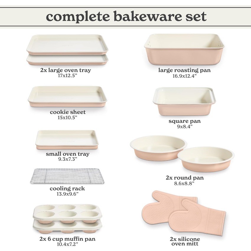 Country Kitchen Nonstick Stackable Bakeware Set - Deluxe Heavy Duty