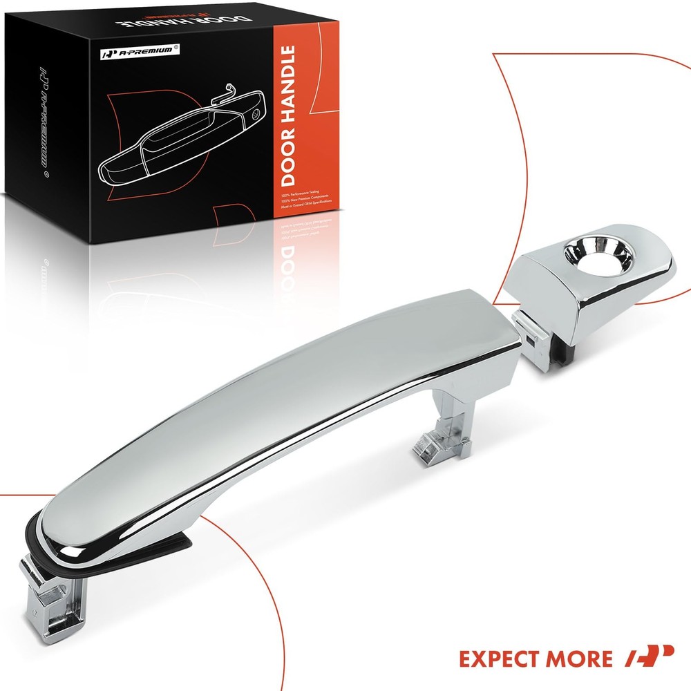 A-Premium Front Left Driver Side Exterior Door Handle with Keyhole Chrome