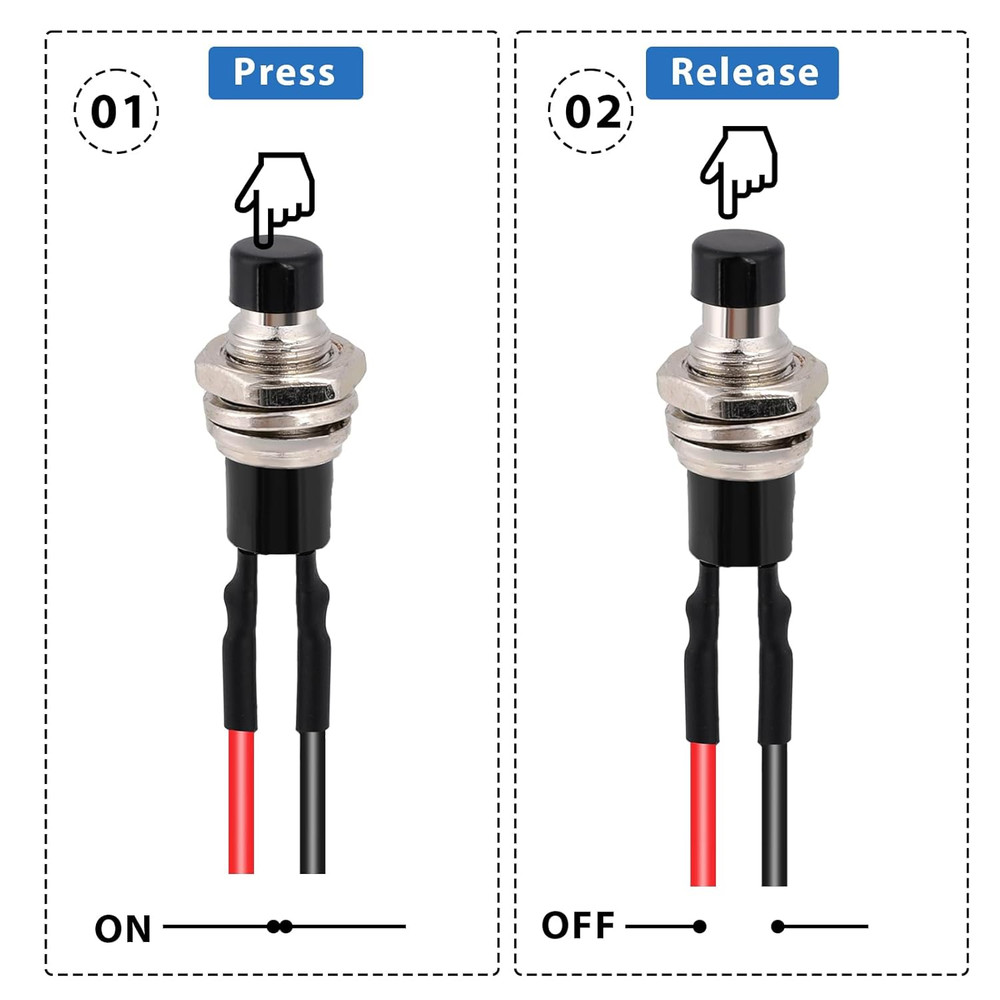 12 Pcs Mini Momentary Switch Small Normally Open Momentary Push Button Micro Pus
