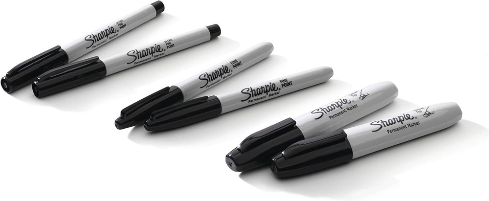 Sharpie Permanent Markers Variety Pack, Featuring 6 Count (Pack of 1), Black