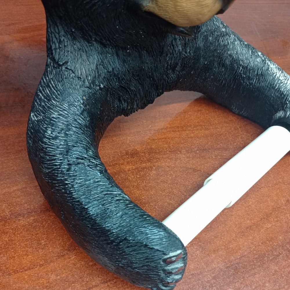 Black Bear Toilet Tissue Paper Wall Mounted Holder, pre-owned.
