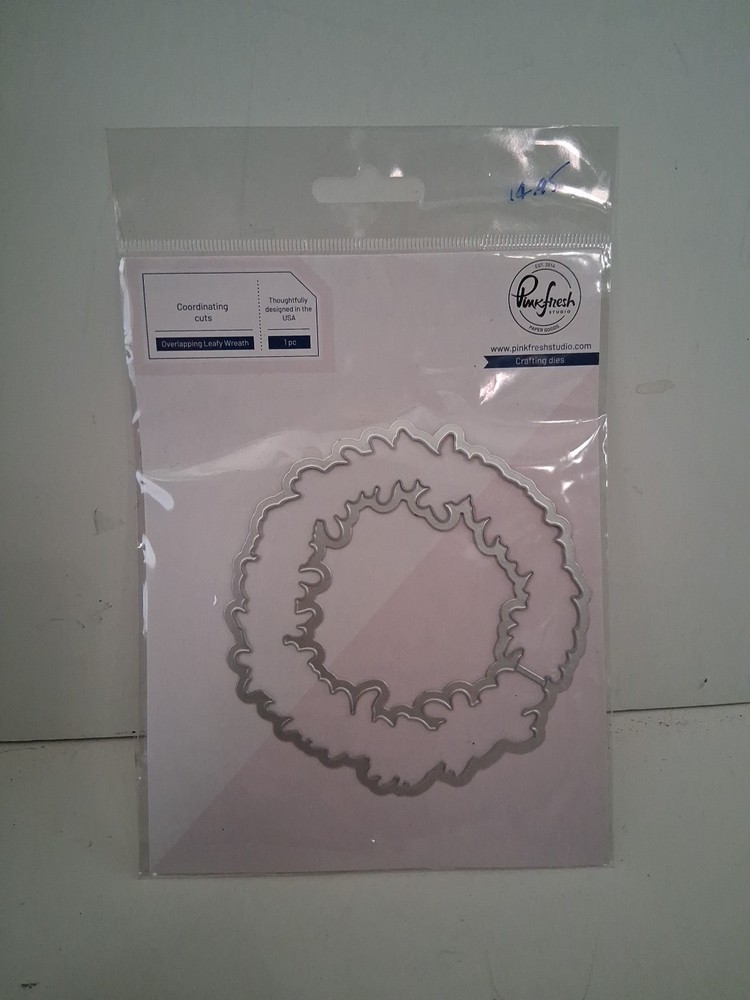 Pink Fresh Overlaying Leafy Wreath Die New