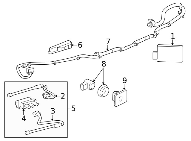 Genuine GM Front Object Alarm Sensor Wiring Harness 84758848