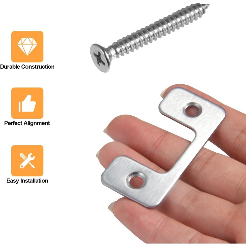 4 Pcs Adjustable Strike Plate for Exterior Doors, Security Strike Plate