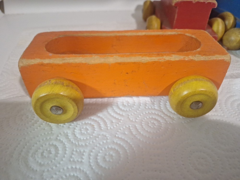 Playskool 1950s Wooden Trains, Pull String, Pull Along.