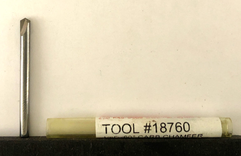 18760 CHAMFERING END MILL -  2 FLUTE - 60 DEG. - .010 TIP