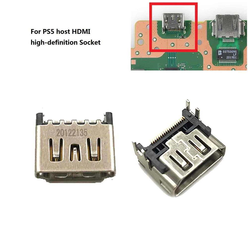 2Pcs HDMI Port Socket Connector Replacement Part For PlayStation 5 Interface