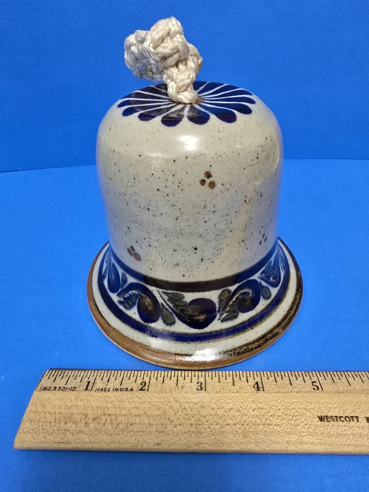 Stoneware Pottery Handcrafted Bell 5" Signed