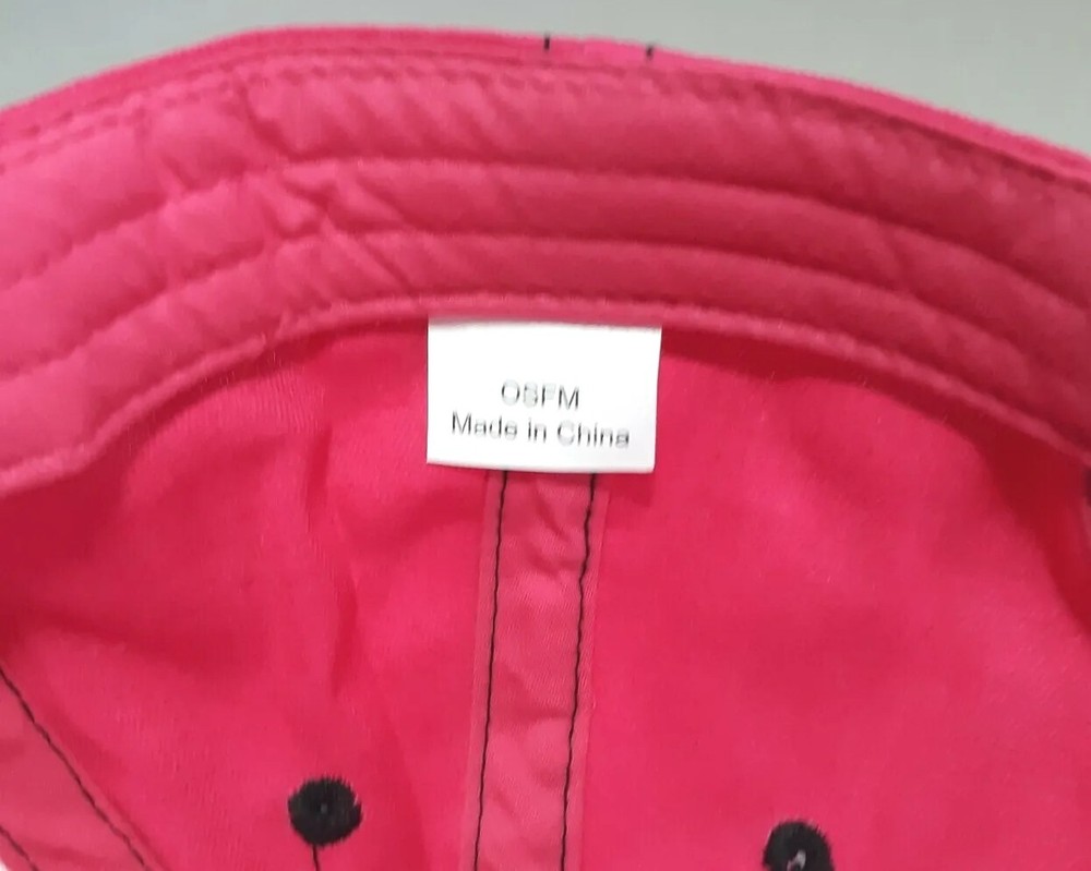 Bright Pink Ball Cap Hat Plain Strapback Adjustable Womens One Size Fits Most