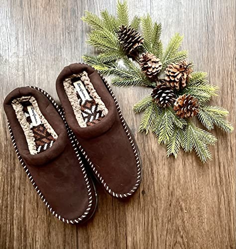 Men's Thompson Microsuede Memory Foam Clog Slipper Large Coffee
