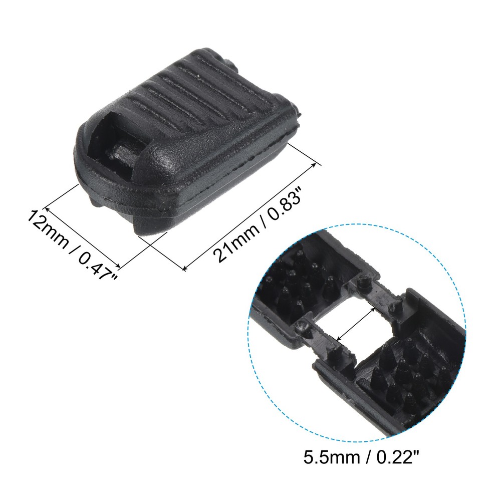 Zipper Pull Tabs, 25 Pack Cord Ends Extension Zip Fixer 21mm, Black