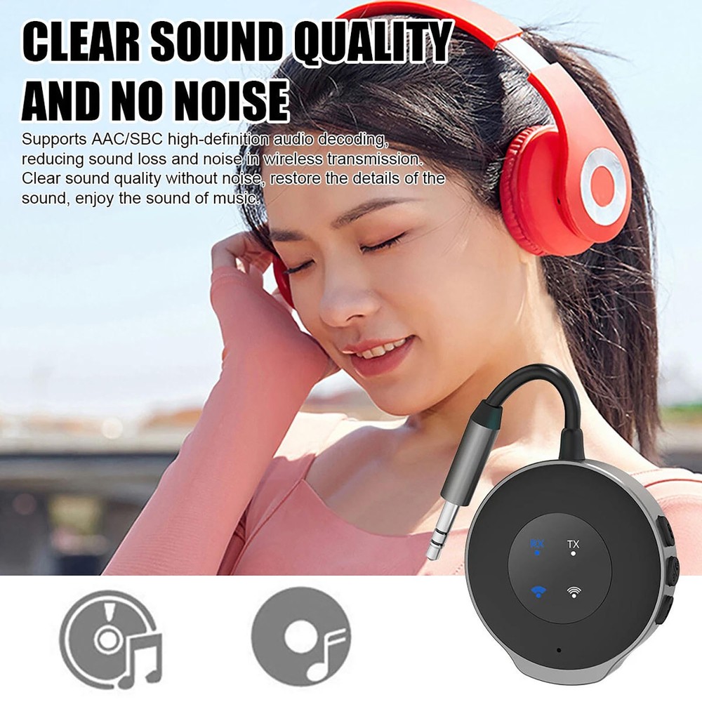 1×High Quality Bluetooth 5.3 Wireless Transmitter Receiver Car Aux Adapter
