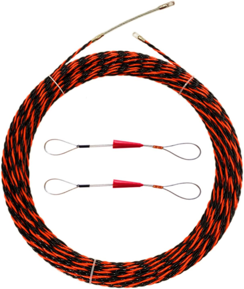1/5" 50Ft Fish Tape Cable Puller Cable Rods Kit 15M PET Electrical Cable Puller