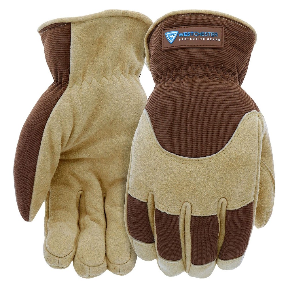 Deerskin Split-Leather Palm Men's Work Gloves, Thinsulate Lining, Winter Glov...