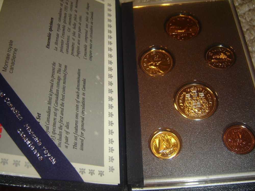 1994 Canada Specimen Set 6 Coins Cent to One Dollar Mint Set. UNC